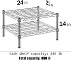 21" Deep x 24" Wide x 14" Height Wire Shelving Kit | 2-Tier | NSF Commercial Storage Rack Unit