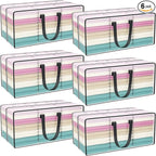 Clear Storage Bags with Zipper, Large Moving Bags Heavy Duty Extra Large, Plastic Storage Totes for Clothes, College dorm Packing Bag with Strong Handles