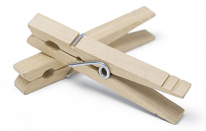 Whitmor Set of 50 Wooden Clothespins, S/50