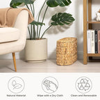 StorageWorks Toilet Paper Storage with Lid, Toilet Paper Storage Holder for 6 Regular Rolls, Wicker Basket for Bathroom, Natural Water Hyacinth