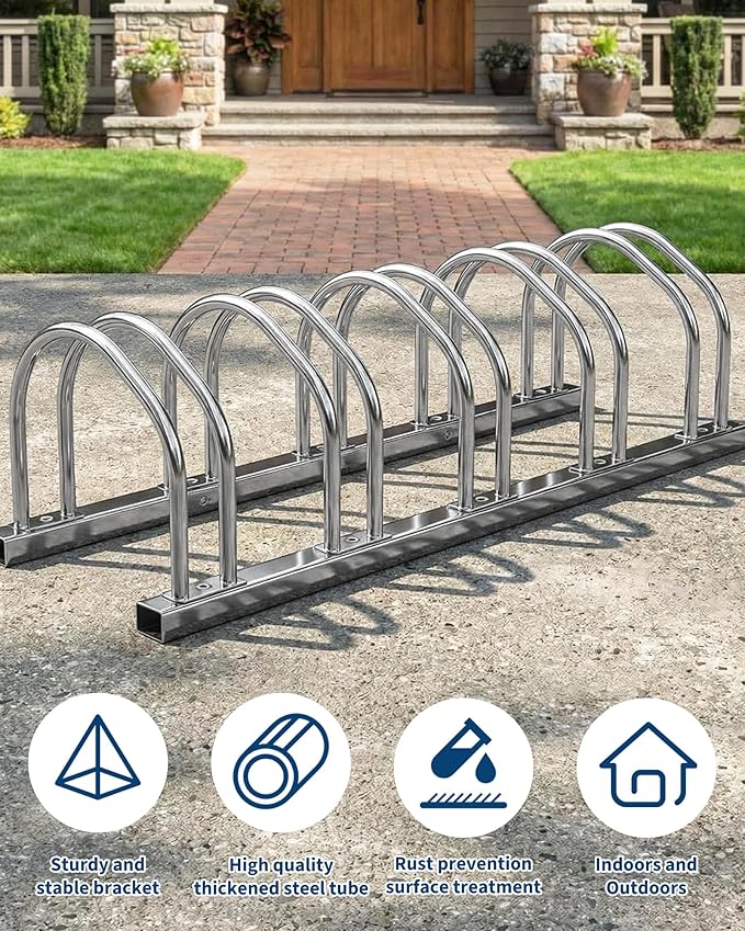 Freestanding Bike Floor Stand, Heavy Duty Bicycle Parking Rack for Garage Home Indoor Outdoor, Bike Storage Organizer Fits 22-28 Inch Wheels & 2.2 Inch Tire Width
