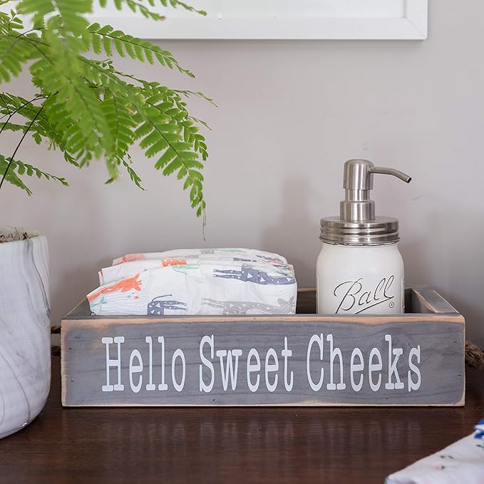 MAINEVENT Nice Butt Bathroom Decor Box, One Box with Print on 2 Sides Farmhouse Bathroom Toilet Decor, Nice Butt Rustic Organizer