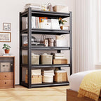 3 Pack Heavy Duty 5-Tier Garage Shelving Unit (2500 LBS Capacity)–71.2"H x 35"W x 16"D Adjustable Metal Storage Rack, Industrial Steel Utility Shelves for Garage, Pantry, Warehouse, and Basement Black