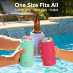 DUALIE 3 in 1 Insulated Can Cooler - 15+ Colors - Universal Size for 12 oz Cans, Slim Cans, and Bottles