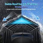 ADVANCE OUTDOOR 13x20 ft Carport 2 Roll up Doors & Vents Outdoor Portable Storage Shelter Garage Tent for Vehicle Boat Truck Anti-UV Snow Resistant Waterproof, Gray