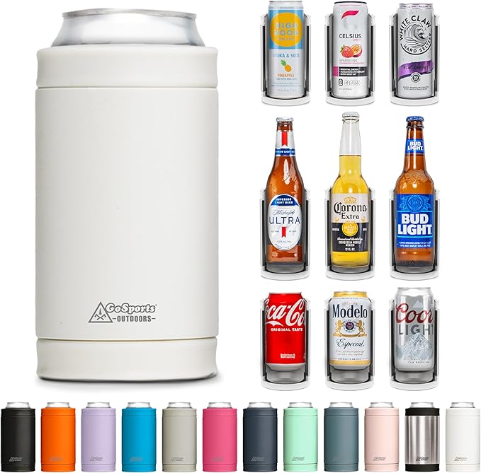 DUALIE 3 in 1 Insulated Can Cooler - 15+ Colors - Universal Size for 12 oz Cans, Slim Cans, and Bottles