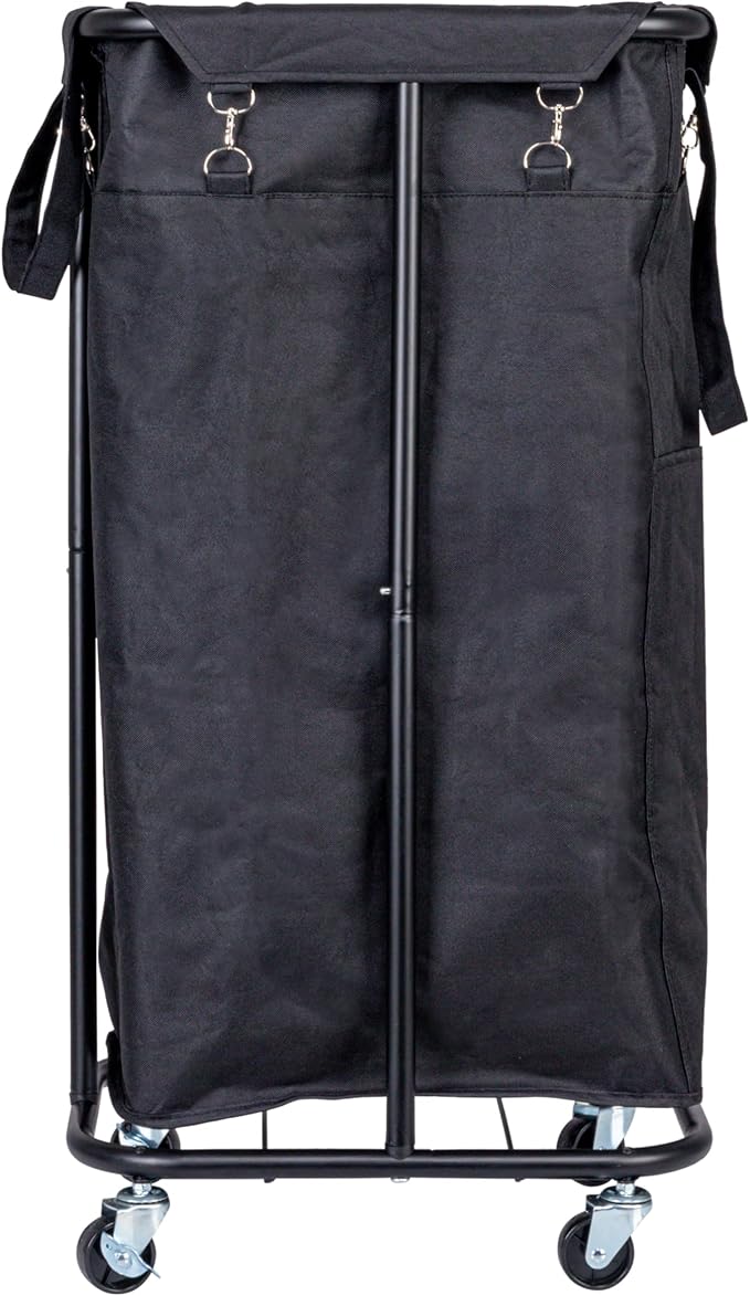 Household Essentials Rolling Laundry Hamper, Black