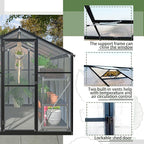 Large Walk-in Clear Polycarbonate Greenhouse with Rain Gutters & Adjustable Roof Vent - Sturdy Aluminum Frame Outdoor Plant House for Vegetable, Flower & Garden Growth-Outbuilding (6x8 ft)