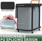 190L (50 Gal) Extra Large Fashion Laundry Hamper 2 Section with Lid, Rolling Laundry Basket Hamper with Handle, Laundry Organizer Storage Cart with Sturdy Metal Frame for Laundry Room,Hotel,Gray
