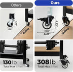 HOMEDANT House 36.2" W 5 Tier Heavy Duty Garage Shelving Adjustable Metal Rack Storage Shelves Standing Shelf Unit Organizers Pantry Closet Office Black 2Pack
