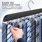 Tie Rack Hanger for Closet 20 Foldable Hooks, 1 Pack Wooden Non Slip Large Capacity Space Saving Tie and Belt Organizer with 360°Rotating Hooks for Tank Tops Bras Scarves Hat