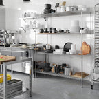 24" Deep x 60" Wide x 74" Height Wire Shelving Kit | 4-Tier | NSF Commercial Storage Rack Unit