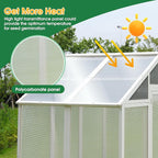 Polycarbonate Greenhouse,Outdoor Wooden Green House, Walk-in Hobby Garden Shed with Front Entry Door,for Patio Backyard Lawn,Plants, White