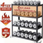 4-Tier Metal Garage Shelving Heavy Duty Adjustable Storage Shelves 2000lbs Capacity Steel Shelving Units Tool Rack Corner Shelf for Heavy Equipment and Tools (19.7" W × 13.8" D × 44.1" H)