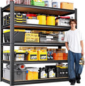 78"H Garage Shelving 2050 lbs Heavy Duty 5-Tier Storage Shelves, 46"W x 20"D Extra Large Metal Shelving Unit, Adjustable Utility Steel Rack for Industrial Warehouse, Shop, Pantry, Basement, Black