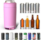 Frost Buddy Universal Can Cooler - Fits all - Stainless Steel Can Cooler for 12 oz & 16 oz Regular or Slim Cans & Bottles - Stainless Steel (Gumdrop)