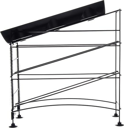 San Jamar Wireworks Cup and Lid Dispenser Fits 8 - 44 Oz. Cups, 4 Tiers with Suction Cup Feet for Restaurants, Fast Food, And Kitchens, Plastic, 8.25 X 21.25 X 28 Inches, Black