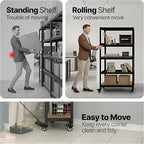 HOMEDANT House 36.2" W 5 Tier Heavy Duty Garage Shelving Adjustable Metal Rack Storage Shelves Standing Shelf Unit Organizers Pantry Closet Office Black 2Pack