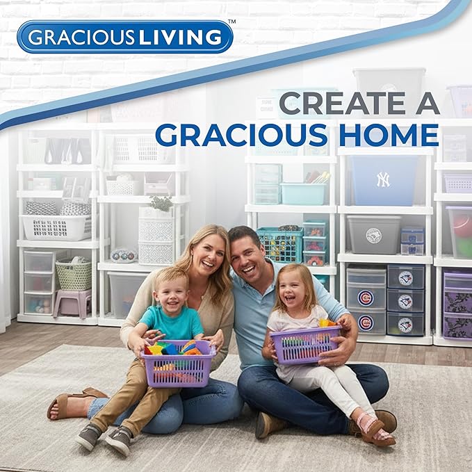 Gracious Living 5 Shelf Fixed Height Ventilated Medium Duty Storage Unit 14 x 32 x 72" Organizer System for Home, Garage, Basement, & Laundry, Black