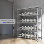 3500LBS 59" W 5 Tier Storage Shelves Rack Metal Wire Shelving Unit, Storage Standing Shelf Organizer for Laundry Bathroom Kitchen Pantry Closet Garage, Chrome 17.7" D x 59.1" W x 70.4" H