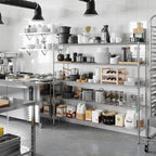14" Deep x 72" Wide x 64" Height Wire Shelving Kit | 5-Tier | NSF Commercial Storage Rack Unit