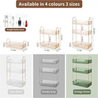3 Tier Bathroom Organizer Countertop Makeup Perfume Tray Skincare Organizer for Bathroom Dresser Vanity (Gold)