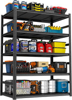 5 Tier Adjustable Metal Shelf Garage Shelving Unit 3500 LBs Storage Shelves Heavy Duty, Industrial Storage Racks Utility Shelf Organiazation for Tools Garage Basement Warehouse 47.2"W*23.6"D*87.8"H