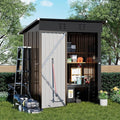 COMHOMA Shed Outdoor Storage Shed Metal,Lockable Doors Tool Sheds with Sloping Roof,Steel Garden Shed with Air Vent for Backyard,Patio,Lawn,Poolside(Brown,5'*3')