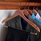 Household Essentials CedarFresh Cedar Coat Hangers, Pack of 4, 100% Eastern Red Cedar, Lockable Crossbar, Slip-Resistant Notches, and Chemical-Free Moth Deterrent, Non-Staining, Natural