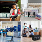 BALEINE 2-Pack Oversized Moving Bags with Reinforced Handles, Heavy-Duty Storage Tote for Clothes, Moving Supplies (Color Strip, 2-Pack)