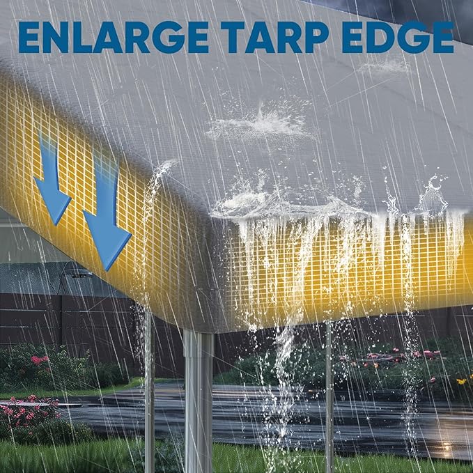 Quictent 10x20 ft Heavy Duty Carport Canopy Galvanized Car Tent Outdoor Garage Boat Shelter with Reinforced Structure, with Hanging Edge - Gray