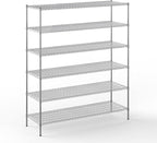 24" Deep x 72" Wide x 86" Height Wire Shelving Kit | 6-Tier | NSF Commercial Storage Rack Unit