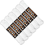 Plastic Clothesline - 50' Plastic Clothes Line - White Outdoor Weather Resistant - Synthetic Cord for Hanging and Drying Clothing & Laundry - Plastic Rope Clothes Line String for Pulley 6 Pack