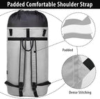 BeeGreen Grey-Laundry-Bag-Backpack-Extra-Large-Heavy-Duty, 125L Portable Travel Laundry Backpack Shoulder Straps & Extendable Clothes Hamper Bag 3 Pockets for College Apartment