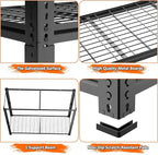 Storage Shelves Heavy Duty 3 PCS, 48"L x 18"W x 60"H Garage Wire Shelving Unit Loads 2640LBS, 4-tier Adjustable Metal Industrial Utility Shelf Rack for Kitchen, Laundry, Pantry, Warehouse, Basement
