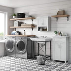 RiverRidge Somerset Two-Door Bathroom and Laundry Wall Mount Storage Medicine Cabinet with Open and Adjustable Shelf - White | Two-Door, Wall Mount, Storage, Open, Adjustable Shelf