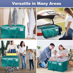 StorageRight Moving Bags-Heavy Duty Moving Boxes, Storage Totes with Zipper, Reinforced Handles and Tag Pocket-Collapsible Moving Supplies for moving, Storage and Travel 93L(Green-10 Pack)