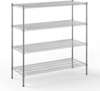 21" Deep x 54" Wide x 54" Height Wire Shelving Kit | 4-Tier | NSF Commercial Storage Rack Unit
