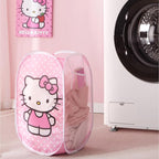 Sanrio Hello Kitty Pop-Up Hamper,Collapsible Laundry Basket with Durable Handles,Lightweight Storage Bin for Kids' Bedroom, Nursery, or Playroom,Pink
