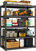 Metal Shelf Adjustable Garage Shelving Unit 3000 LBs Storage Shelves Heavy Duty, 5 Tier Industrial Storage Racks Utility Shelf Organiazation for Tools Garage Basement Warehouse 39.4"W*15.8"D*63"H