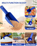 2 Cup Dog Food Scoop(2 Pack), Plastic Pet Food Scoop with Measuring Lines for Accurate Pet Food Portions,Dishwasher Safe (Blue)