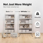 HOMEDANT House 5 Tier Heavy Duty Garage Shelving Adjustable Metal Rack Storage Shelves Standing Shelf Unit Organizers Pantry Closet Office (1, White, 48.1" W x 16.5" D)