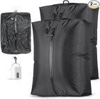 Travel Vacuum Seal Bags with Wireless Rechargeable Pump, 25L Durable Reusable Compression Packing Bags for Carry-On Suitcase & Backpack, IP67 Waterproof Space Saver Kit (2 Pack)