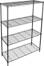 ZENY 4-Shelf Adjustable, Heavy Duty Storage Shelving Unit, Steel Organizer Wire Rack, Storage Rack with Leveling Feet for Kitchen Office Garage