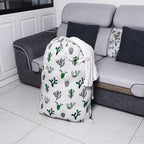 Extra Large Laundry Bag with Drawstring and Handle, Heavy Duty Travel Dirty Clothes Bag for Laundromat and Household, Durable Rip-Stop Laundry Hamper Liner, 28 x 40 Inch, Cactus