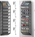 10 Tier Over The Door Organizer - Heavy Duty Hanging Storage Rack with Sturdy Oxford Fabric, Holds 20+ Pairs of Footwear, Boots & Sneakers, Saves 50% Closet Space (Gray)