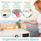 Laundry Guard with Gap Cover - Prevent Clothes from Falling Behind - Adjustable Magnetic Laundry Guard for Front Load Washer and Dryer - Laundry Room Essentials for Moms, College Dorm Rooms (Cream)