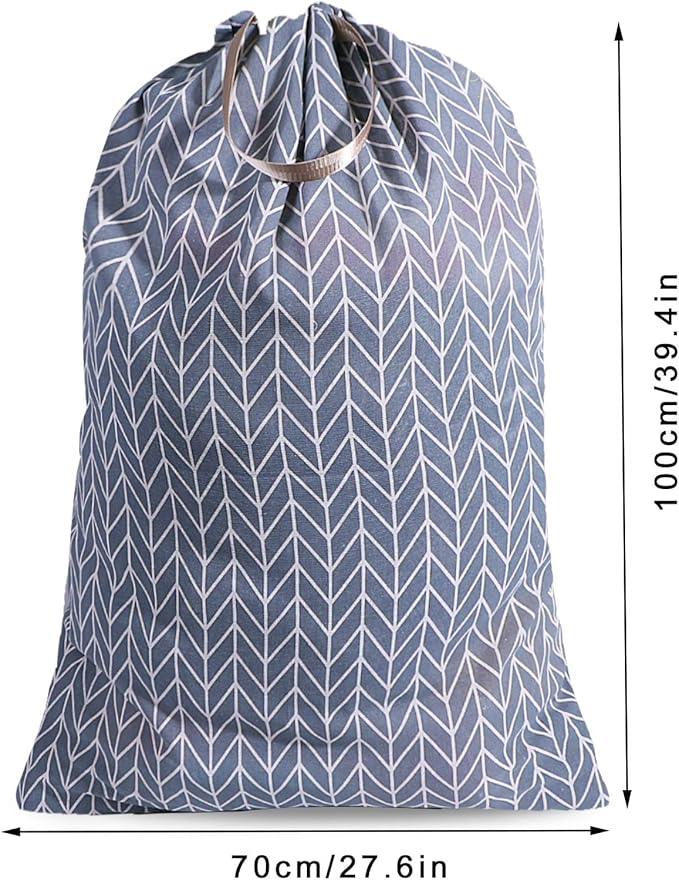 Extra Large Laundry Bag with Drawstring and Handle, Heavy Duty Travel Dirty Clothes Bag for Laundromat and Household, Durable Rip-Stop Laundry Hamper Liner, 22 Patterns(28 x 40 Inch) by SANFERGE