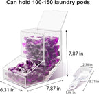 Laundry Pods Container with Spoon, Acrylic Candy Dispenser with 2 Lid, Dishwasher Pod Holder, Laundry Detergent Container, Laundry Organization for Laundry Room, kitchen, Office Used- Stand, 1pcs