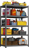 78"H Storage Shelves Heavy Duty Garage Shelving 3000LBS 5 Tier Adjustable Metal Shelving Unit Storage Rack for Basement, Warehouse, Pantry, Closet, Kitchen 39.4" W × 17.7" D × 78" H, Black